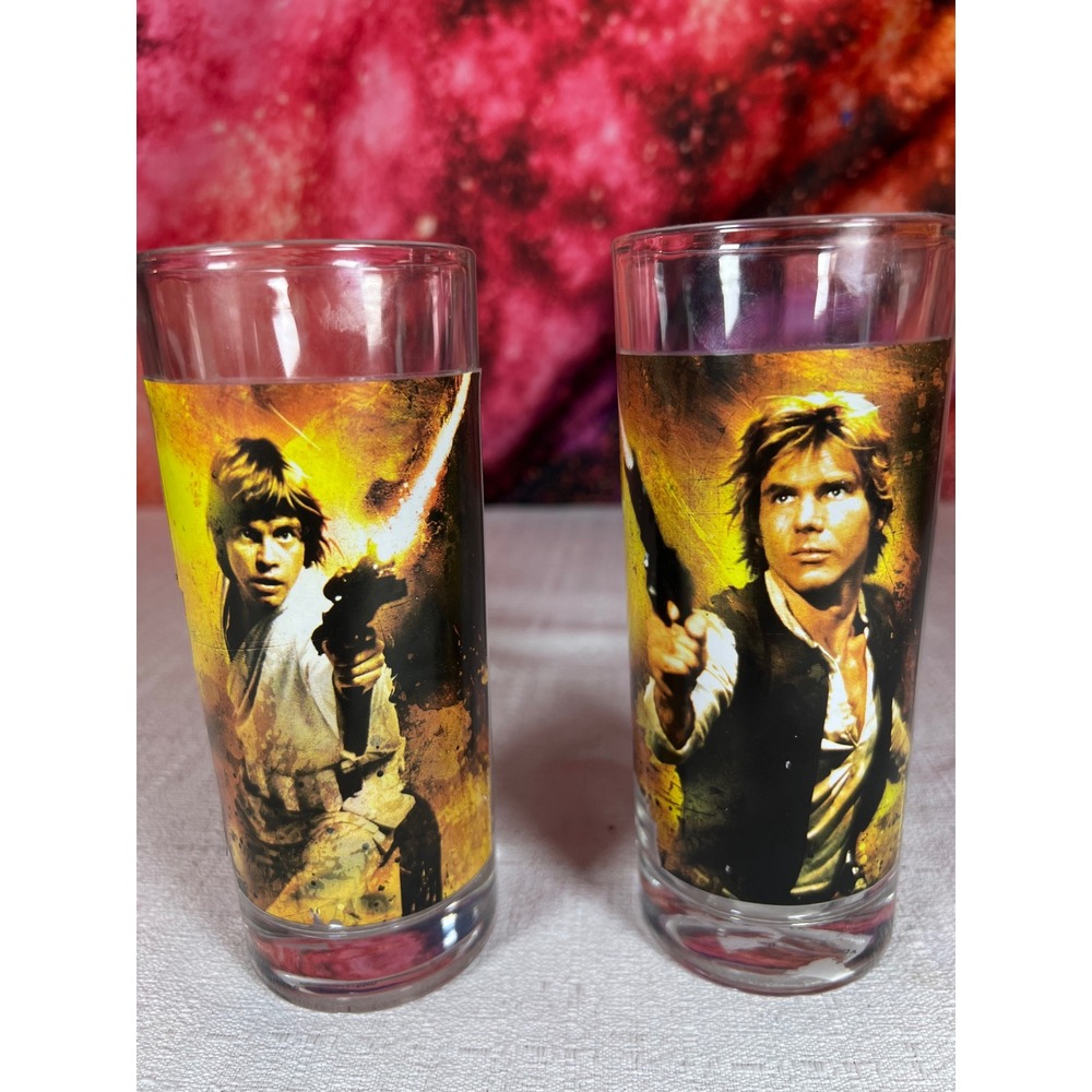 Star Wars Luke Skywalker Han Solo Shooter Highball Glasses Set of 2